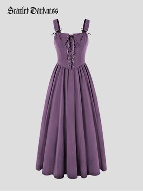 Scarlet Darkness Renaissance Lace-up Bodice Flared A-Line Maxi Dress Topper XL